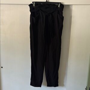 Black Paperbag Waist Pants